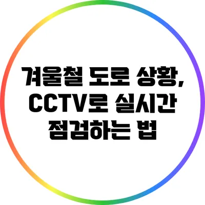 겨울철 도로 상황, CCTV로 실시간 점검하는 법
