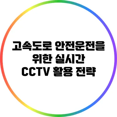 고속도로 안전운전을 위한 실시간 CCTV 활용 전략
