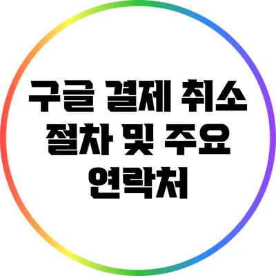 구글 결제 취소 절차 및 주요 연락처