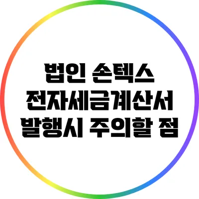 법인 손텍스 전자세금계산서 발행시 주의할 점
