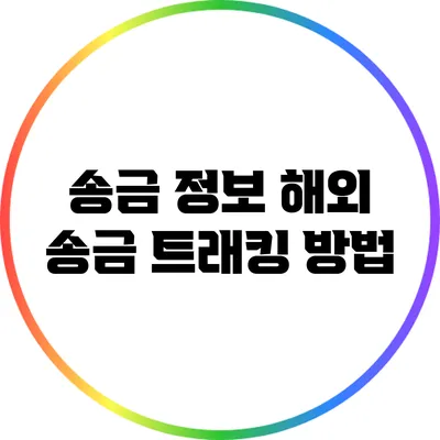 송금 정보: 해외 송금 트래킹 방법