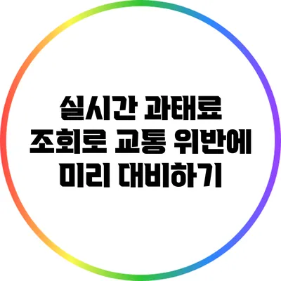 실시간 과태료 조회로 교통 위반에 미리 대비하기