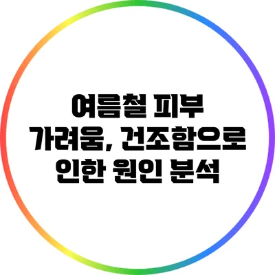 여름철 피부 가려움, 건조함으로 인한 원인 분석