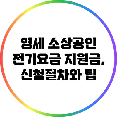 영세 소상공인 전기요금 지원금, 신청절차와 팁