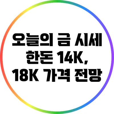 오늘의 금 시세: 한돈 14K, 18K 가격 전망
