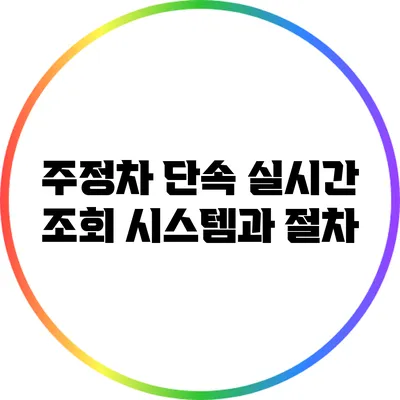 주정차 단속 실시간 조회 시스템과 절차