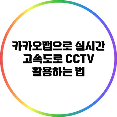 카카오맵으로 실시간 고속도로 CCTV 활용하는 법
