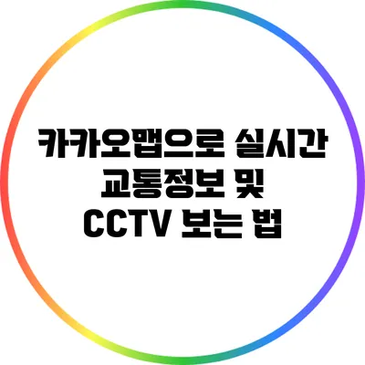 카카오맵으로 실시간 교통정보 및 CCTV 보는 법