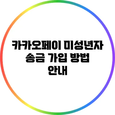 카카오페이 미성년자 송금 가입 방법 안내