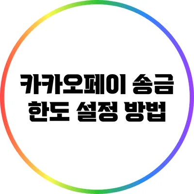 카카오페이 송금 한도 설정 방법