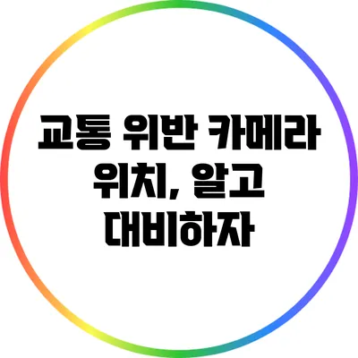 교통 위반 카메라 위치, 알고 대비하자