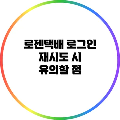 로젠택배 로그인 재시도 시 유의할 점