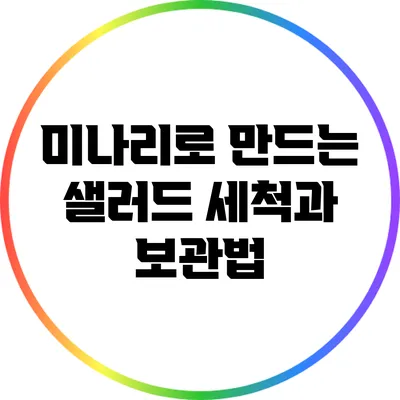 미나리로 만드는 샐러드: 세척과 보관법