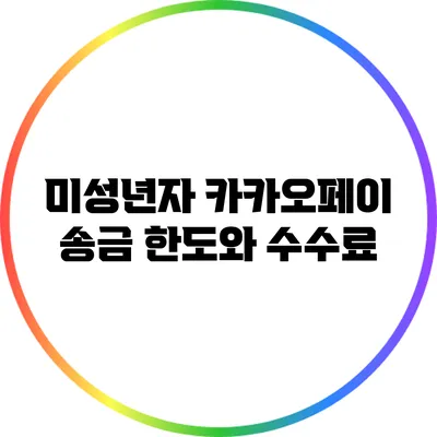 미성년자 카카오페이 송금: 한도와 수수료