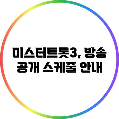 미스터트롯3, 방송 공개 스케줄 안내
