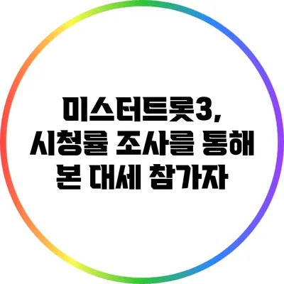 미스터트롯3, 시청률 조사를 통해 본 대세 참가자