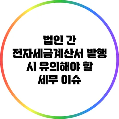법인 간 전자세금계산서 발행 시 유의해야 할 세무 이슈