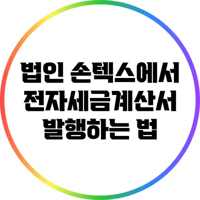 법인 손텍스에서 전자세금계산서 발행하는 법