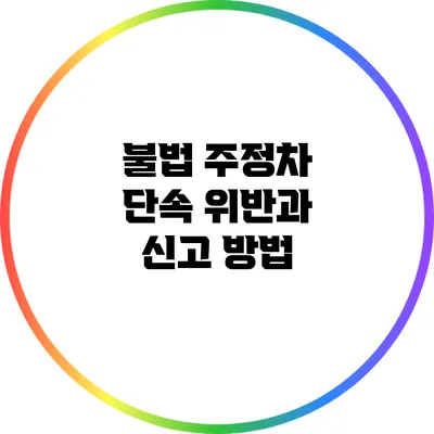 불법 주정차 단속 위반과 신고 방법