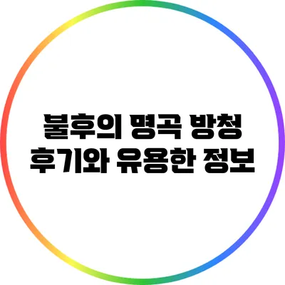 불후의 명곡 방청 후기와 유용한 정보