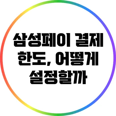 삼성페이 결제 한도, 어떻게 설정할까?
