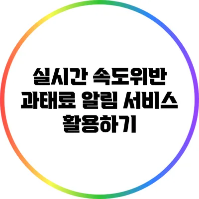 실시간 속도위반 과태료 알림 서비스 활용하기