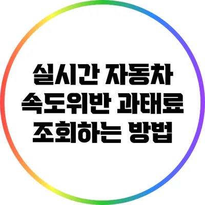실시간 자동차 속도위반 과태료 조회하는 방법
