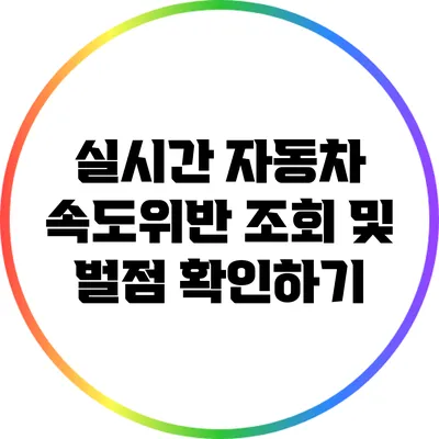 실시간 자동차 속도위반 조회 및 벌점 확인하기