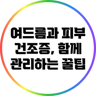 여드름과 피부 건조증, 함께 관리하는 꿀팁