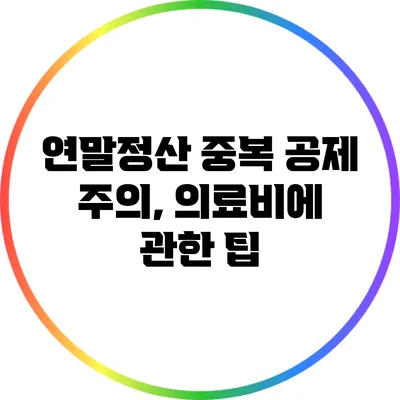 연말정산 중복 공제 주의, 의료비에 관한 팁