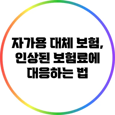 자가용 대체 보험, 인상된 보험료에 대응하는 법