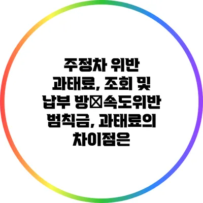 주정차 위반 과태료, 조회 및 납부 방�속도위반 범칙금, 과태료의 차이점은?