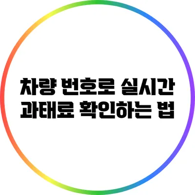 차량 번호로 실시간 과태료 확인하는 법