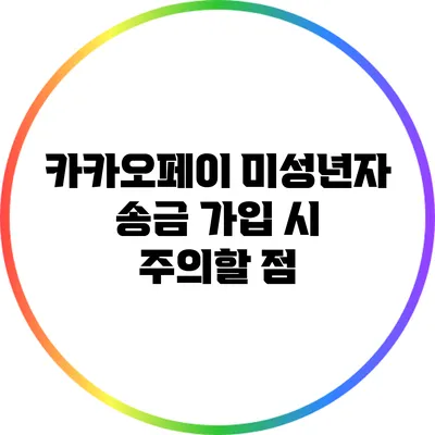 카카오페이 미성년자 송금 가입 시 주의할 점