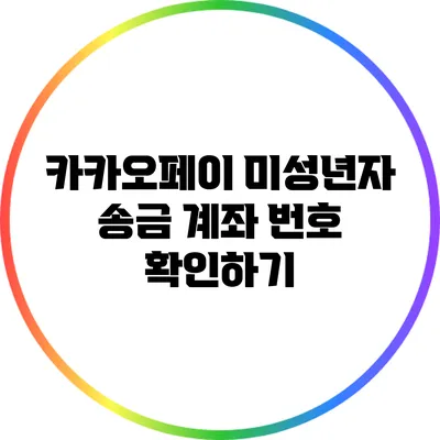 카카오페이 미성년자 송금 계좌 번호 확인하기