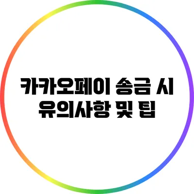 카카오페이 송금 시 유의사항 및 팁