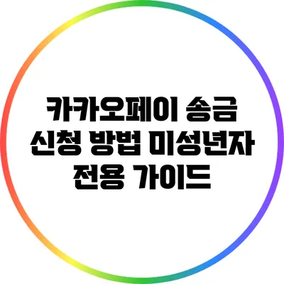 카카오페이 송금 신청 방법: 미성년자 전용 가이드