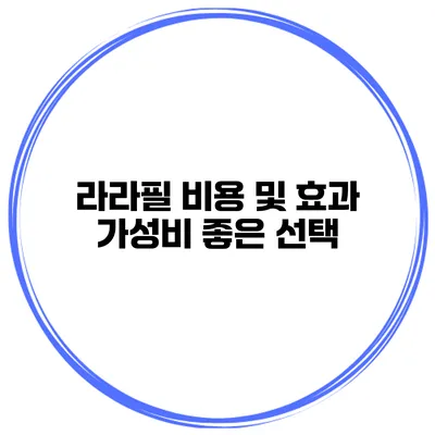라라필 비용 및 효과 가성비 좋은 선택?