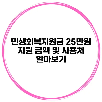 민생회복지원금 25만원 지원 금액 및 사용처 알아보기