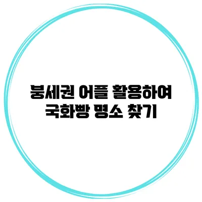 붕세권 어플 활용하여 국화빵 명소 찾기