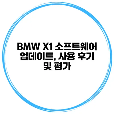 BMW X1 소프트웨어 업데이트, 사용 후기 및 평가