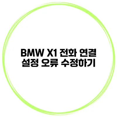 BMW X1 전화 연결 설정 오류 수정하기