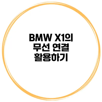 BMW X1의 무선 연결 활용하기