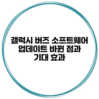 갤럭시 버즈 소프트웨어 업데이트 바뀐 점과 기대 효과