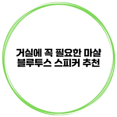 거실에 꼭 필요한 마샬 블루투스 스피커 추천