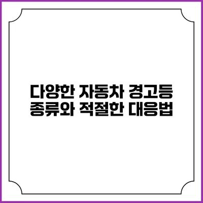 다양한 자동차 경고등 종류와 적절한 대응법