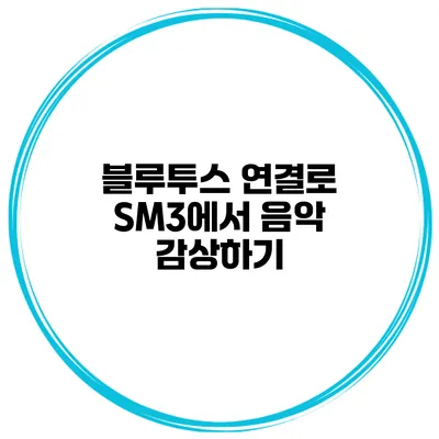 블루투스 연결로 SM3에서 음악 감상하기